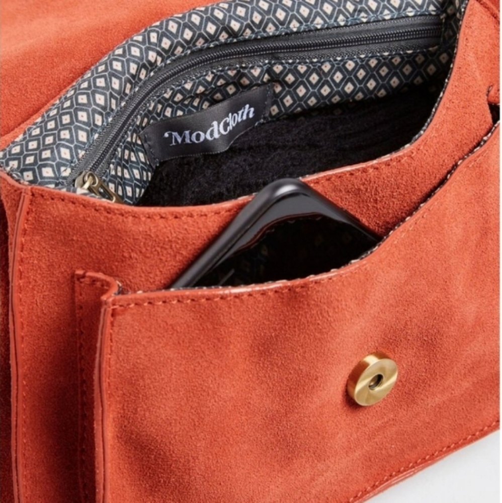 Modcloth Rust Color Adjustable Strap Saddlebag St… - image 2